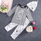 3pcs Baby Boys Girls Kids Romper Jumpsuit Bodysuit+Hat+Pants Outfit Clothes Set