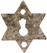 Rare Unique Desk Key Hole Star made from 1840 Us 50c Nv,Virginia City