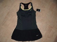 NIKE Tennisrock + Top (2-tlg.), Gr. L, Schwarz-Anthrazit, neu