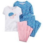 Carter's NWT Girl 24M 2T LOVABLE Print Cotton Pajama 4Pc PJ Set $34