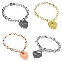 Damen Armband / Herz Armband mit Gravur aus Edelstahl verschiedene Modelle