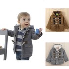 Baby Toddler Boys Winter Horn Button Hooded Coat Outerwear Jacket Hoodies 6M-3Y
