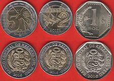 Peru set of 3 coins: 1 - 5 soles 2016 Unc