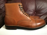 MENS H BY HUDSON ANKLE BOOTS TAN LEATHER UK 8 RRP £130