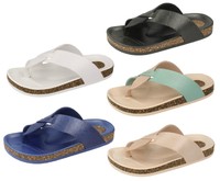 AUSVERKAUF F0780 Damen Cross Over Fußbett Sandalen Zehentrenner