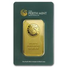 100 gram Perth Mint Gold Bar - In Assay Card - Sku #78889