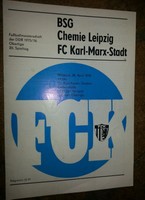 Programmheft Chemie Leipzig FC Karl Marx Stadt 1976 DDR Oberliga Chemnitzer FC