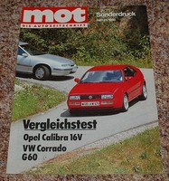 Sonderdruck mot 21/1990 Vergleichstest Opel Calibra 16V, VW Corrado G60 TOP!