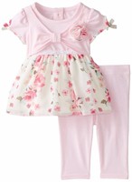 NEW Sweet Heart Rose Baby Girls "PINK ROSES" Size 12M Top & Legging Pant NWT
