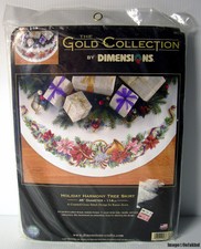 Dimensions Gold - HOLIDAY HARMONY - Christmas Tree Skirt Cross Stitch Kit - NIP