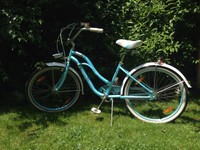 FELT CRUISER, RETRO CITY-BIKE, BEACHCRUISER, 3 GANG, WEISS-BLAU, SUNLINER, 26" 