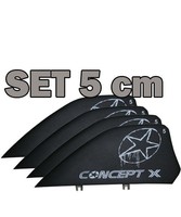 CONCEPT X HC Finnen Kiteboard Kitefinnen SET 4 Stk. 5 cm Schwarz
