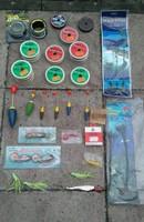 Angelkonvolut: Posen, Gummifische, Twister, Posen, Sehne VEB Chemiefaserwerk etc