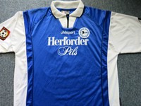 Arminia Bielefeld "uhlsport" Trikot Herforder Pils Nr.12 "EVERSON" Selten / Rar