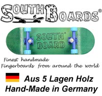 Komplett Holz Fingerskateboard GR/BL/BL SOUTHBOARDS® Handmade Wood Fingerboard