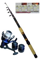 Angelset für Einsteiger mit Rute, Rolle Ersatzspule Schnur + Angelhaken Auswahl