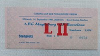 TICKET Eintrittskarte Europa Cup 1983 1.FC Magdeburg CF Barcelona FCM DDR Billet