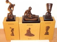 3 Skulpturen DISKUSWERFER, NYMPHE & NOFRETETE aus Bronze! NEU & OVP # 1, 6, 12