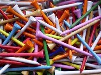 500 Holztees 8,3 cm bunt Golf Tees ~ Golftees ~ Golftee