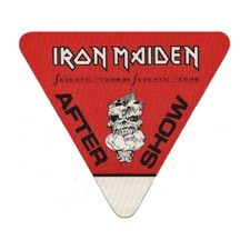 Iron Maiden Red Aftershow 1988 Backstage Pass Seventh Tour of a Seventh Tour
