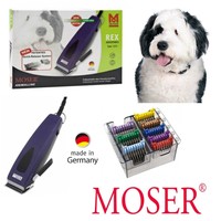 Top Profi Hunde Schermaschine Moser Rex 1233 + 8 Aufsteckkämme!Tierschermaschine
