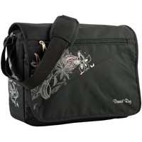 Umhängetasche FLOWER Schultertasche Laptop Tasche Messenger Schultasche Schwarz