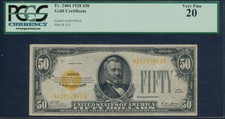 Fr2404 1928 Series $50.00 Gold Certificate Pcgs Vf 20 Hv6754