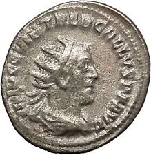 TREBONIANUS GALLUS 251AD Rare Silver Ancient Roman Coin JUNO i53169