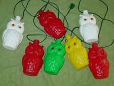 Vintage Blow Mold OWL Patio Party RV Indoor Outdoor String Light 14 ft