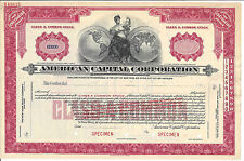 American Capital Corporation."Specimen" Stock Certificate