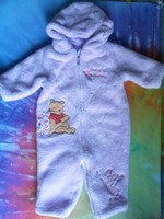 Disney Winnie the Pooh Light Purple Furry Plush Snowsuit Sz 3/6 m EUC Piglet