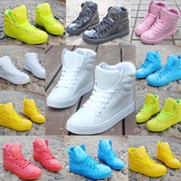 Mehrfarbige Turnschuhe Damenschuh High-top Halbschuhe Sneaker Synthetik Gr.36-40