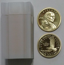 2005 S $1 Gem Proof Sacagawea Dollar Roll 20 Coins Deep Cameo