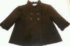 EUC JANIE AND JACK GIRL'S BLACK DOUBLE BREASTED COAT SIZE 6-12 MO PEACOAT BABY