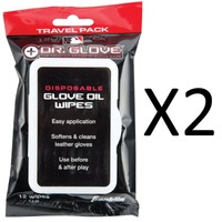 Franklin MLB Dr Glove Disposable Conditioning Cleaning Wipes 12-Count (2-Pack)