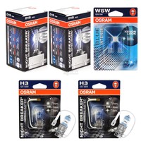 Set OSRAM NIGHT BREAKER UNLIMITED XENARC 2x D1S+W5W+H3