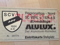 00/01 SC Verl - FC Sachsen Leipzig Chemie Eintrittskarte Ticket