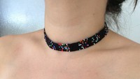 Primark Perlenkette Halskette Hippie Schwarz Choker Boho NEU