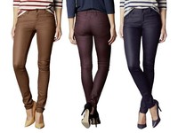 ESMARA Damen Stretch Hose Skinny Röhre leicht glänzend beschichtet Stretchhose 