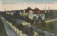 Senftenberg, Niederlausitz, Bahnhofstraße, Ecke Albertstraße, alte Ak von 1919