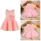 Newborn Baby Girl Clothes Kid Dresses Baby Outfit Lace Princess Party Dress 0-3M