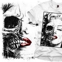 E1SYNDICATE T SHIRT MARILYN MONROE SKULL ELVIS JAMES DEAN TATTOO  S/M/L/X