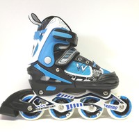 Weing Inline Skate verstellbare Kinder Inliner Skate blau Gr. 34-37 Abec 7 - LED