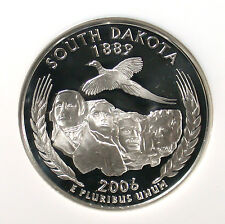 2006 S Silver 25C South Dakota Ngc Pf 70 Ultra Cameo Statehood Quarter Pr 70
