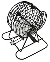 Bingo für zu Hause Spielset mit Spielkarten Bingotrommel Kugeln Set (102003)