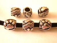 5/10 Tatzen Pfoten Großloch Perlen Beads ideal für Paracord Armband Lanyard