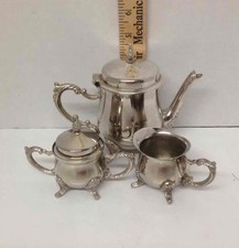 New listing
International Silver Company Silverplated Teapot Set w/ Sugar Bowl & Creamer Vgc