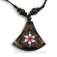 Halskette Anhänger Holz Amulett 3cm Organic Wood Necklace Design N222