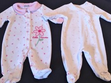 Carters Baby Girls (2) Footed Sleepers Rompers Newborn - 3 Months