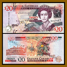 East Caribbean States 20 Dollars, 1012 P-53 Marking for the Blind Qe Ii Unc
